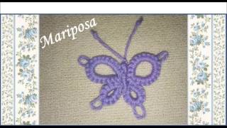 ♥ Mariposa ♥ Frivolité con aguja ♥ [upl. by Nimaj378]