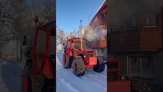 Cold start 👹❄️ Volvo BM Beautiful Tractors tractor forestfarming farming johndeere woodworking [upl. by Septima]