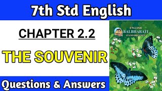 lesson std 7th question answer  22 the souvenir english workshop exercise Maharashtra state board [upl. by Sofko75]