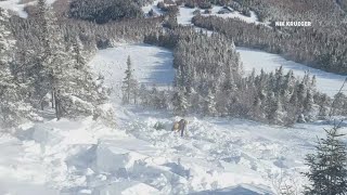 Avalanche at Sugarloaf buries skier up to his neck [upl. by Eeram]