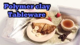 Polymer clay tableware Plate bowl amp teacup  Tutorial [upl. by Skyler456]