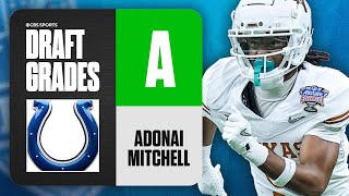 2024 NFL Draft Grades Colts select Adonai Mitchell No 52 Overall  CBS Sports [upl. by Zanas8]