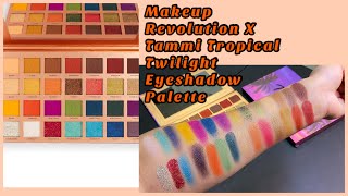 Makeup revolution x tammi tropical twilight eyeshadow palette SWATCH NO FILTER SWATCH [upl. by Issor]