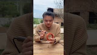 Poor girl build bracelet for Gradma 🚗😭 mini wood toy woodworking art skillwood hand shorts [upl. by Matthews782]