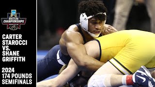 Carter Starocci v Shane Griffith 2024 NCAA wrestling semifinal 174 pounds [upl. by Yorker996]