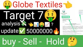 Globe Textiles India stock latest update today tomorrow update Target 7🚀🤑analysis Globe Textiles [upl. by Sirron]