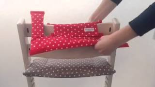 Tripp Trapp high chair  How to install the top of a cushion [upl. by Fanchon]