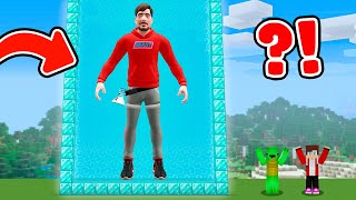 JJ and Mikey in SECRET PORTALS from MrBeast in minecraft Challenge from Maizen [upl. by Charlie366]