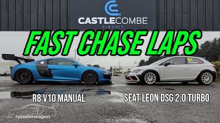 Hunted by race winning Seat Leon around Castle Combe  R8 V10 Manual pinderwagen vs Badgerwagen2 [upl. by Sears98]