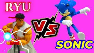 FIGURE FIGHTER 2 BATTLE 7 Final Battle RYU VS SONIC STOP MOTION ANIMATION [upl. by Rider]