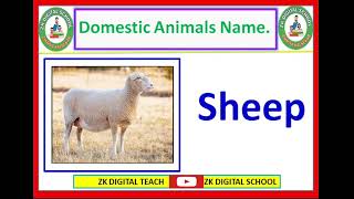 Domestic animals  English work book  Animals name with picture [upl. by Mackey971]