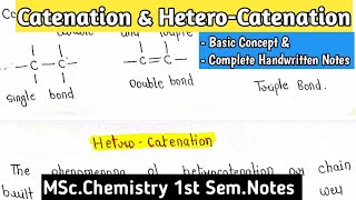 Catenation and Heterocatenation  Chain Basic Concept  Structure Inorganic Chemistry Notesmsc [upl. by Eednak]