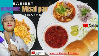 MISAL PAV RECIEPE IN HINDI  MAHARASHTRA KI FAMOUS MISAL PAV GHARPE BANAYE [upl. by Galven]