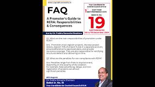 RERA FAQ Guide Key Responsibilities and Penalties for Real Estate Promoters caprabhuramesha [upl. by Keating649]