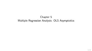 Wooldridge Econometrics for Economics BSc students Ch 5 OLS Asymptotics [upl. by Wieche]