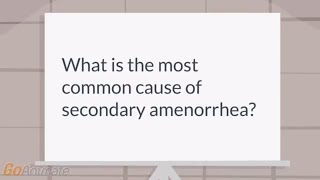 What is the most common cause of secondary amenorrhea [upl. by Neala756]