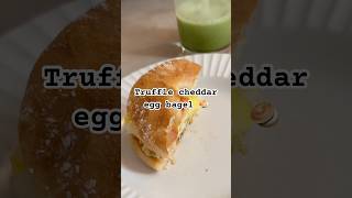 Chef kiss truffle cheddar egg bagels 🥯 [upl. by Aved]