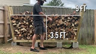 DIY Half Cord Firewood Rack  Measure After You Buy [upl. by Hobey628]