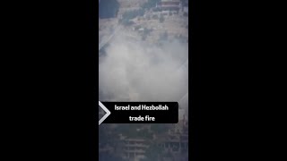 Smoke billows as Israel Hezbollah trade fire on Lebanon border [upl. by Barri]