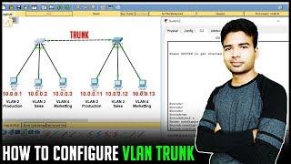 HOW TO CONFIGURE VLAN TRUNK  VLAN PART 3 [upl. by Zipah]