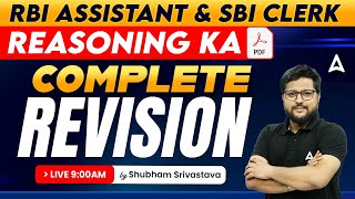 RBI Assistant amp SBI Clerk  Reasoning Complete Revision  By Shubham Srivastava [upl. by Rockie]