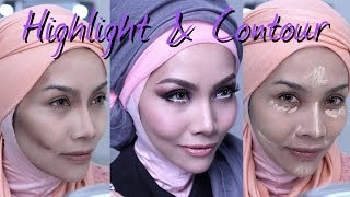 Contour amp Highlight  Teknik Mekap Bentuk Wajah Runcing amp Hidung Mancung [upl. by Hgieliak]