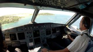 Corfu LGKR Cockpit view visual landing 35 [upl. by Alleyn760]