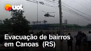 Enchentes no RS vídeo mostra resgate de moradores com helicópteros em Canoas [upl. by Rawden]