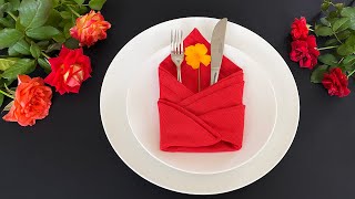 Napkin Folding  Simple Pocket [upl. by Chloris]