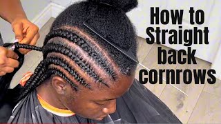 Straight back cornrows with extension [upl. by Vern]