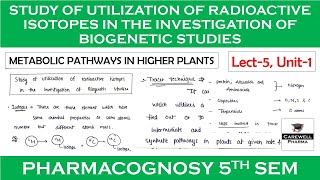 Study of Utilization of Radioactive Isotopes in the Investigation of Biogenetic Studies  L5 U1 [upl. by Olenta]