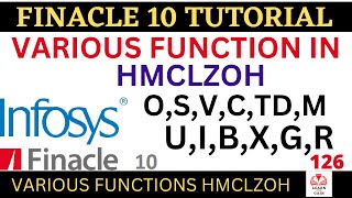 FINACLE 10 Tutorial  Various functions in HMCLZOH  Finacle10 Menu  Learn and gain [upl. by Brucie]