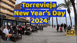 4K NEW YEARS DAY 2024⎮TORREVIEJA COSTA BLANCA⎮MORNING PROMENADE amp BEACH WALKING TOUR 🥳 🇪🇸 [upl. by Emmalynne]