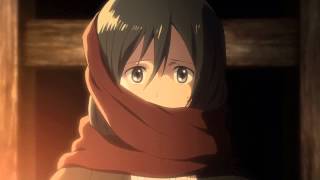 Shingeki No Kyojin  Eren Gives His Scarf to Mikasa HD [upl. by Britni]