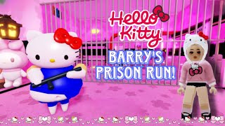 HELLO KITTY BARRYS PRISON RUN  OBBY ROBLOX GAMEPLAY [upl. by Gollin]