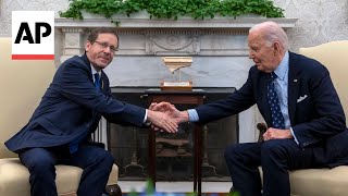 Israels Herzog stresses need to get the hostages back during meeting with Biden [upl. by Helaine]