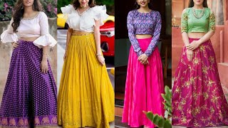 Latest Crop Top Lehenga Designs for Girls 2022  Simple Crop Top Lehenga Design  New Top Blouse [upl. by Anirehs]