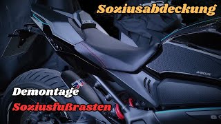 Soziusabdeckung  Demontage Soziusfußrasten  CBR 650R [upl. by Kermie]