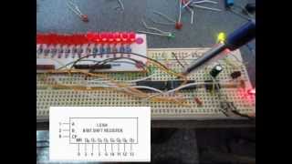 Chenillard 16 LED  مسجل الإزاحة 74لس164ne555 [upl. by Gaither]