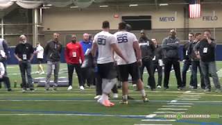 Notre Dame Pro Day Workout Mike McGlinchey and Quenton Nelson [upl. by Kingsly]