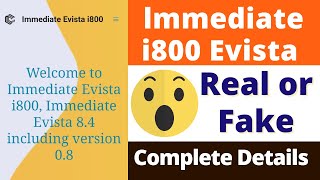 Immediate i800 Evista Real or Fake  Immediate i800 Evista Review  Scam or Legit 84 Evista Review [upl. by Lerej]