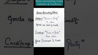 Basic accounting terms  what are debtors and creditors [upl. by Elgar]