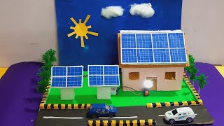 Solar House working model making  Eco friendly house school project  Solar powered house project [upl. by Ileyan]