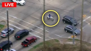 Police chase dirt bike rider in NW Harris County [upl. by Dalohcin525]