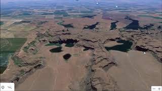 The Megaflood Of E Washington Scablands amp Columbia River  Google Earth [upl. by Anabahs780]