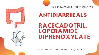 Antidiarrheals  Racecadotril Loperamide Diphenoxylate  GIT Pharmacology  Part 28 [upl. by Autumn]