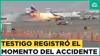 Avión de Latam impactó con carro de bomberos en la pista del aeropuerto de Lima [upl. by Tabbitha]