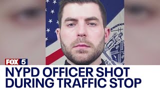 NYPD officer shot killed in line of duty during traffic stop [upl. by Naryt]