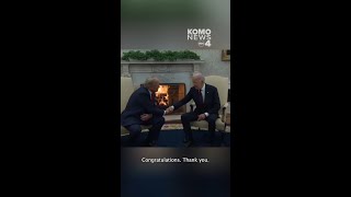 Biden welcomes Trump back to Oval Office in traditional power transfer ceremony [upl. by Ilbert814]