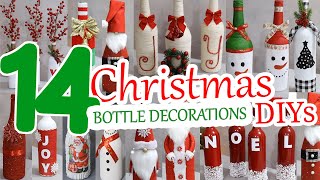 14 Easy DIY Christmas Glass Bottle Decoration Ideas Christmas crafts [upl. by Durham]